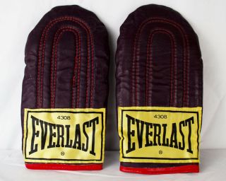 Vintage Everlast 4308 Leather Boxing Gloves Weighted Speed Bag Training Mens M