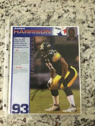 James Harrison Pittsburgh Steelers Signed Autograph 8x10 Photo