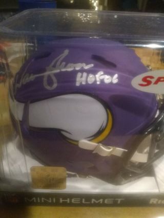 Warren Moon Signed Minnesota Vikings Mini Helmet Hof Inscribed