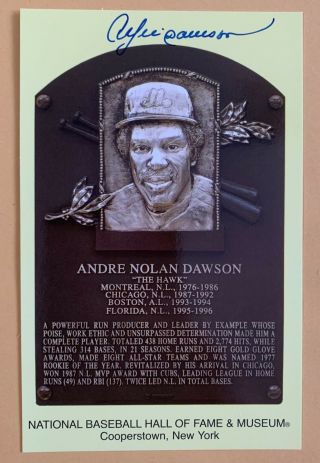 Andre Dawson Autographed Hall Of Fame Plaque The Hawk Expos Cubs