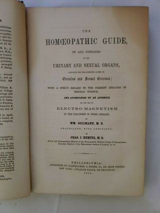 The Homeopathic Guide In All Diseases Of The Urinary And Sexual Organs