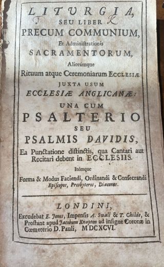 1696 Latin Book Of Common Prayer Early,  Scarce - -