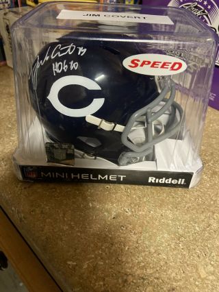 Jim Covert Signed Chicago Bears Speed Mini Helmet Beckett - Autographed Hof