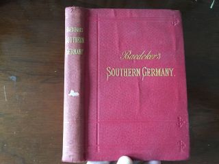 1895 Vintage Guidebook Baedeker Southern Germany Illustrated Maps In English