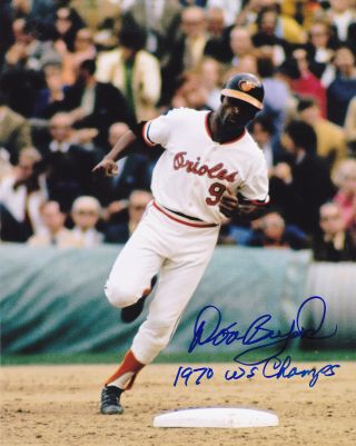 Don Buford Baltimore Orioles 1970 Ws Champs Color Action Signed 8x10 Photo