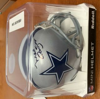 Mel Renfro Hof Signed Autograph Dallas Cowboys Mini Speed Helmet Beckett