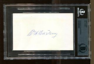 Bill Terry Signed Index Card 3x5 Autographed Ny Giants Beckett Bas 5803