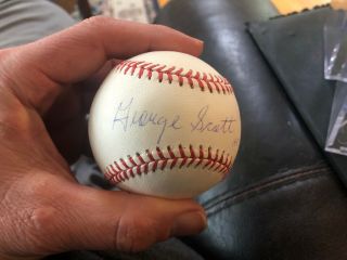 George Scott Boston Red Sox signed Baseball With Stats Handwritten By George 2