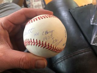 George Scott Boston Red Sox signed Baseball With Stats Handwritten By George 3