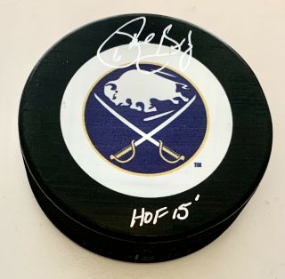 Phil Housley Signed Buffalo Sabres Hockey Puck Autographed Nhl Aj Sports Hof 15