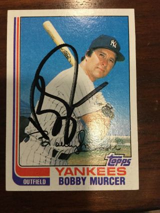 Bobby Murcer Autographed Baseball Card (yankees) 1982 Topps 208