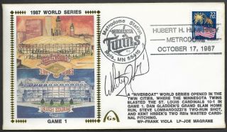 Whitey Herzog Signed 1987 World Series Gateway Stamp Cachet Envelope Postmark