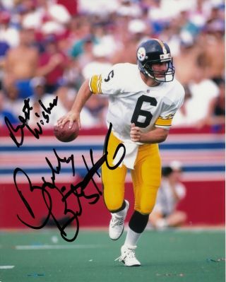 Bubby Brister 1 8x10 Signed Photo W/ Pittsburgh Steelers 032419