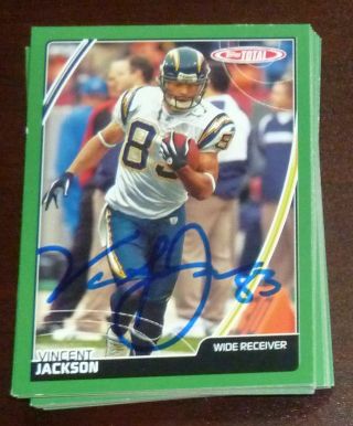Vincent Jackson Signed 2007 Topps Total Chargers Football Card 332 Autograph