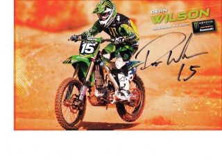 Dean Wilson Signed Autographed Photo Card Kawasaki Monster Energy Pro Circuit