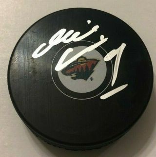 Mikko Koivu Signed Minnesota Wild Hockey Puck W/ Case