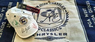 BOB HOPE CHRYSLER CLASSIC AUTOGRAPHS PGA TOUR Phil Mickelson Justin Leonard HAT, 3