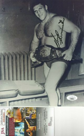 Wwf Legend Bruno Sammartino Autographed 8x10 Photo Bonus Photo Jsa Certified