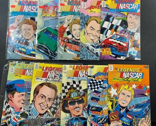 Nascar Racing Comic Cartoon Book Set Elliot Petty Marlin Allison Shrader Winston