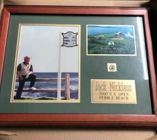 Jack Nicklaus 2000 Us Open Pebble Beach Pga Framed Photo 20 X 15