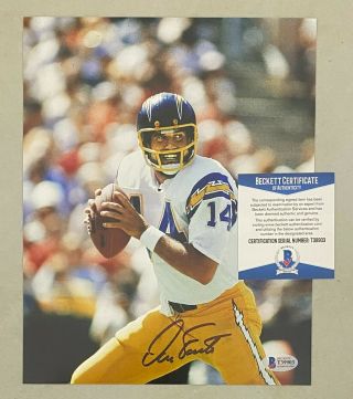 Dan Fouts Signed 8x10 Photo Autographed Auto Beckett Bas Chargers Hof