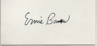 Ernie Banks D.  2015 Chicago Cubs Hof 1977 Signed 3x5 Index Card 145388
