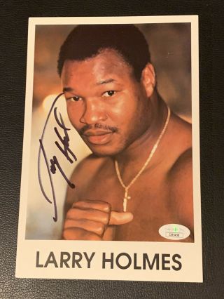 Larry Holmes Signed Photo Card - Full Jsa Vintage Boxing Autograph Champion