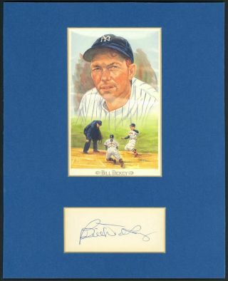 Bill Dickey (hof) Yankees Signed Auto 8x10 Matted Perez - Steele Display (d.  1993)