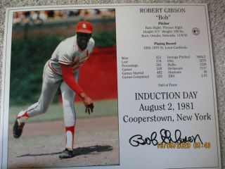 St Louis Cardinals Autographed 8 X 10 Photo By Bob Gibson