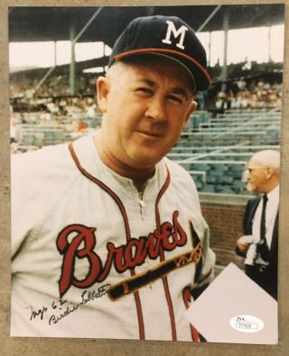 Birdie Tebbetts Signed/autograph 8x10 Photo Milwaukee Braves Manager