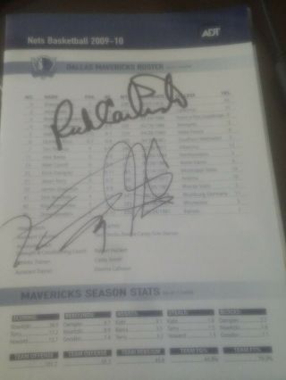 Rick Carlisle Jason Terry Signed Mavs Game Program Autographed Dallas Mavericks