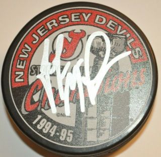 John Maclean Jersey Devils Autographed 1995 Stanley Cup Champions Puck