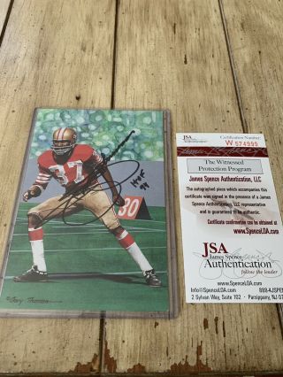 Jimmy Johnson Autographed/signed Goal Line Art Photo Jsa San Francisco 49ers