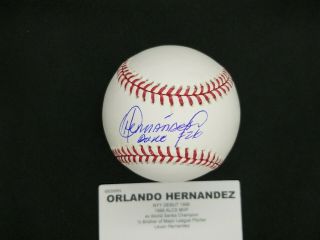 Orlando Hernandez El Duque Autographed Signed Baseball York Yankees Mets
