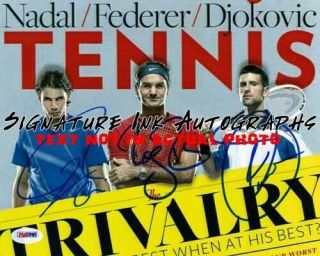Roger Federer,  Rafael Nadal,  Novak Djokovic Signed Autographed 8x10 Tennis Photo