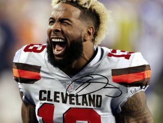 Odell Beckham Jr Signed Photo 8x10 Rp Autographed Cleveland Browns Football