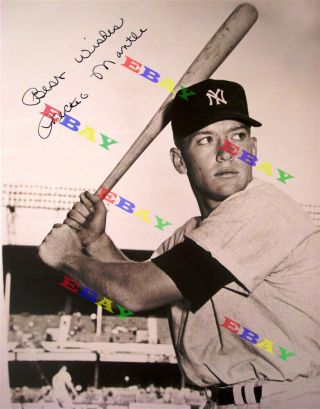 Mickey Mantle Yankees Autographed 8x10 Photo Reprint