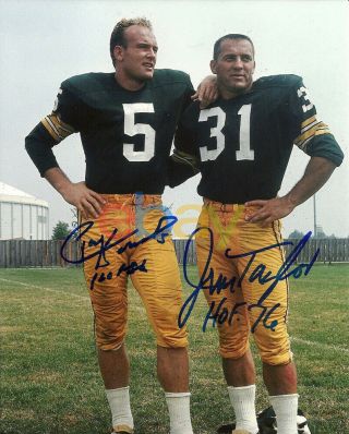 Jim Taylor & Paul Hornung Green Bay Packers Signed 8x10 Photo Reprint