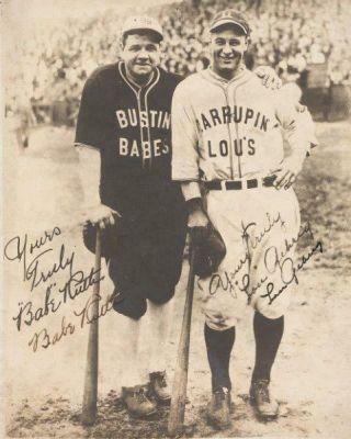 Reprint - Babe Ruth - Lou Gehrig Signed Autographed 8 X 10 Photo Rp Man Cave