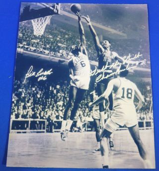 Bill Russell & Wilt Chamberlain Reprint Autograph 8x10 Photo Warriors & Celtics
