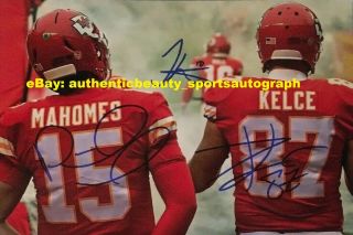 Patrick Mahomes Travis Kelce Kansas City Chiefs Auto Signed 12x18 Poster Reprint
