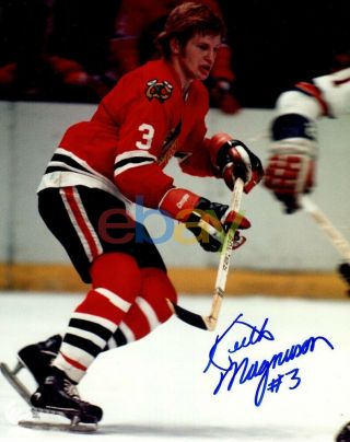 Keith Magnuson Autographed - Signed Chicago Blackhawks 8x10 Photo Reprint
