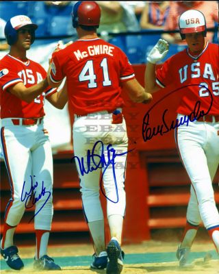 Mark Mcgwire Will Clark Cory Snyder Signed 8x10 Autographed Photo Reprint