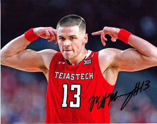 Matt Mooney Reprint Auto Signed Basketball Photo Texas Tech Red Raiders Guns Up