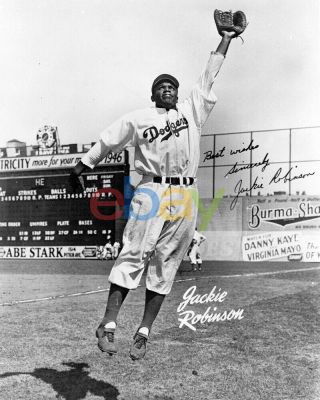 Jackie Robinson 8x10 Signed Photo Brooklyn Dodgers Reprint