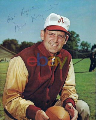 Alabama Football Coach Paul Bear Bryant Signed 8x10 Autographed Photo Reprint