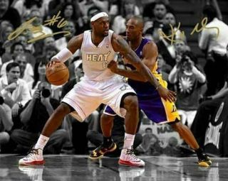 Kobe Bryant Lebron James La Lakers Miami Heat Signed Photo Autograph Reprint