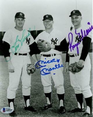 Reprint - Mickey Mantle - Roger Maris - Tom Tresh Signed Yankees 8 X 10 Photo Rp