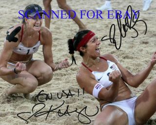 Kerri Walsh And Misty May Treanor Signed Autograph 8x10 Rpt Photo Usa Olympics