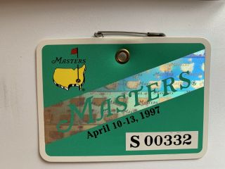 1997 Masters Golf Augusta National Badge Ticket Tiger Woods 1st Win Vip 332